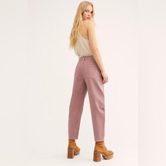 Free People Free Laredo Pleated Pant High Rise Cropped Twill Retro Sz 31 NWOT - Picture 2 of 6